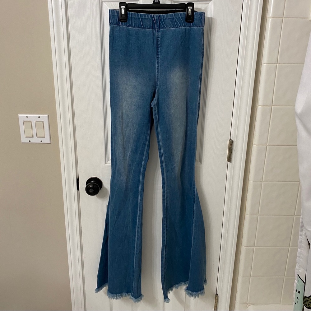 Blue jean colored bell bottoms